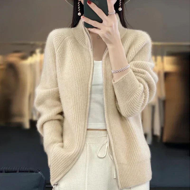 Elegante Strickjacke mit Reißverschluss für Damen - Margot