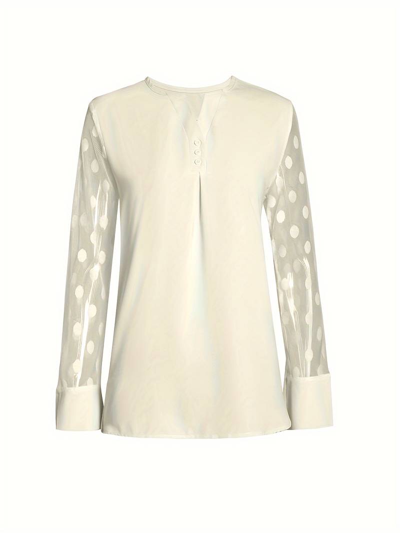 Giselle – Elegantes Langarm-Top Mit Gekerbtem Ausschnitt