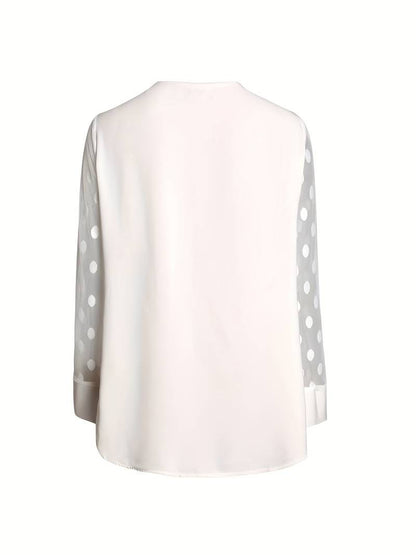 Giselle – Elegantes Langarm-Top Mit Gekerbtem Ausschnitt