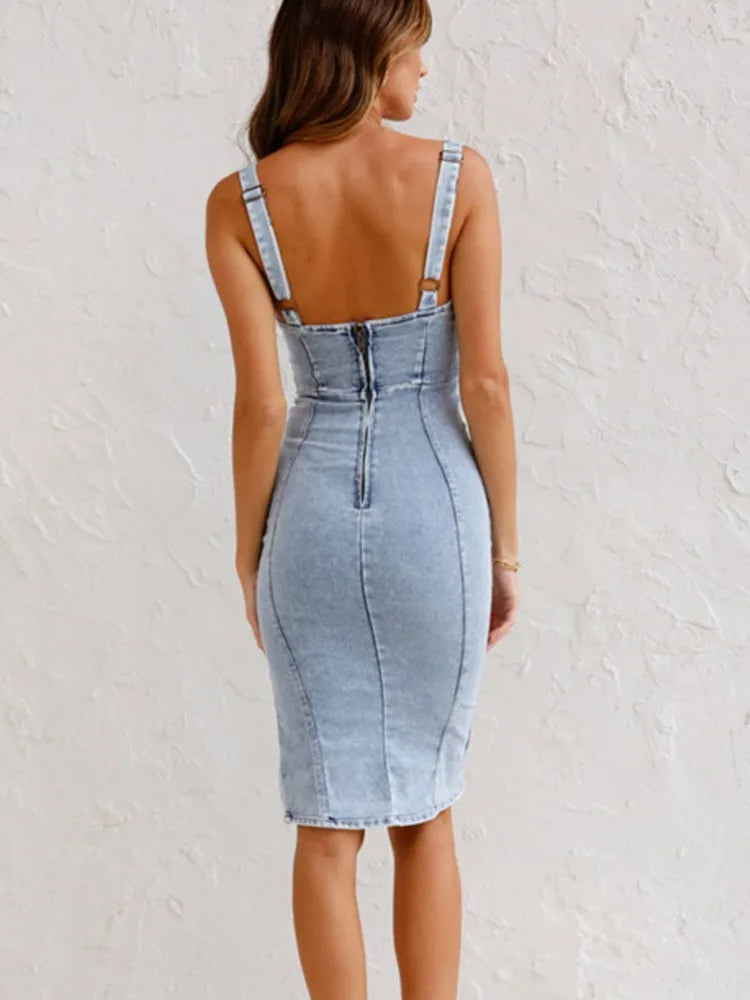 Almut – Jeanskleid Mit Verstellbaren Trägern