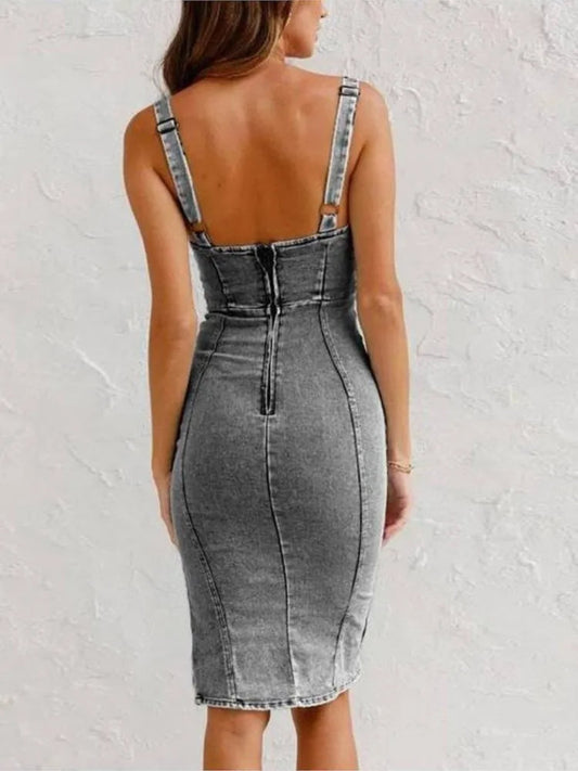 Almut – Jeanskleid Mit Verstellbaren Trägern